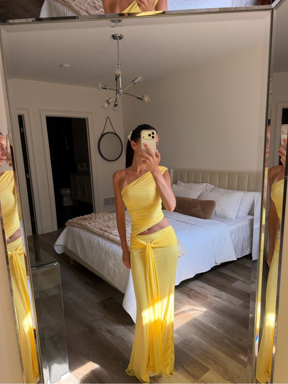 Tiger Mist Cobi 2.0 Maxi One-Shoulder Yellow Wrap Dress